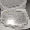 Rustic Scalloped Oval Mirrors for Bathroom 18 X 24 Inch, Hanging Distressed White Wooden Framed Vintage Mirrors for Wall Decor Living Room, Farmhouse Wavy Entryway Wall Mirror Decorative (Style1)