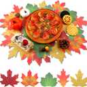 Eaasty 100 pcs Parchment Paper Fall Leaves Thanksgiving Cheese Parchment Decorative Cheese Paper Leaves for Plate Table Charcuterie Boards Food Serving Decoration