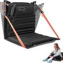 ONTYZZ Stadium Seats with Back Support Inflatable Portable Folding Comfort Seat Waterproof Cushion with Backrest for Sports Events Stadium and Camping (Black)