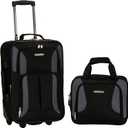 Rockland Fashion Softside Upright Luggage Set, Black/Gray, 2-Piece (14/19)