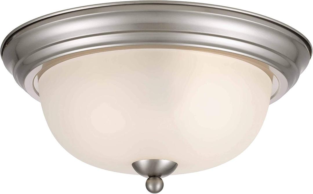 Tawson Joel Modern 2-Light Flush Mount Ceiling Light Fixture with Etched Glass Shade for Hallway, Entryway, Passway, Dining Room, Bedroom, Garage, Kitchen, Balcony, Living Room