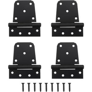 Heavy Duty Gate Hinges 4 Pack, 3.5 Inch Black Shed Barn Door Hinges, Metal Gate Hinges for Wooden Gates Wood Fence Outdoor with Screws, HOME MASTER HARDWARE