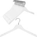 TOPIA HANGER White Wooden Hangers 30 Pack, 0.28 inch Slim Wood Clothes Hanger with Flat Design and Smooth Notches, Lightweight & Durable Space Saving Hangers for Shirt, Coat, Camisole-CT31W, 30 PCS