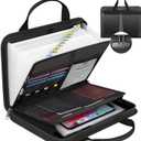 onvvippiv File Organizer Fireproof Expanding Accordion File Folder with Lock Zipper Labels13 Pockets Document Organizer Holder Storage Box Bag for Business Office Receipt Home Travel (Black)