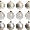 Champagne Glass Christmas Ball Ornaments for Christmas Tree, 2.36 Christmas Hanging Ornaments Set of 12 Xmas Baubles for Holiday Party Xmas Tree Decorations Gifts