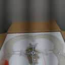 Semi Flush Mount Ceiling Light, 11.8" Modern 3-Light Fixture with Petal-Shaped Cream White Fabric Shade and Golden Support Arm, Ideal for Bedroom, Kitchen, Living Room, Hallway, and Entryway