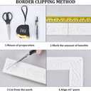 CRASPIRE 620 x 2in Crown Molding Peel and Stick Foam White Self Adhesive Flexible Trim 3D Sticky Vintage Decorative Wallpaper Border Wall Edging Foam Baseboard Mirror Border Wall Lines Hotel DIY Decor