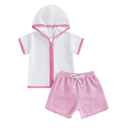 Kids Baby Boy Girl Swim Cover Up Toddler Swim Trunks and Short Sleeve Coverup Beach Bathing Suit Swimwear Size 18- 24 M
