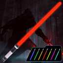 OSDUE Light Up Saber with Sound, 7 Colors Retractable Lightsaber for Kids, Boys Lightsaber Sword Toy Party Favor for Adult Kids Cosplay, Dress Up Party, Metroid and Warrior (1 Pcs)