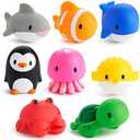 Munchkin Baby Bath Toy Squirts for Babies and Toddlers 9 Months and Up, Ocean Sea Animals Squirters, 8 Pack