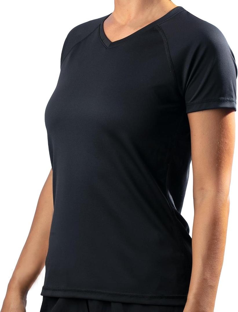 Kanu Surf womens Upf 50+ Short Sleeved Active Swim Shirt Rashguard & Workout Top (Black, XXL)