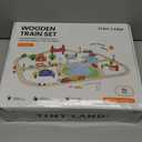 Tiny Land 110PCS Wooden Train Set  Toy Train with Tracks for Kids Ages 3-7, Compatible with Major Brands, Ideal Railway Playset for Boys and Girls, Great Birthday