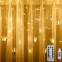 Butterfly Curtain Lights, 6.6ft 48 LED 10 Butterflies USB 8 Modes Window Fairy Lights Twinkle String Lights with Remote Timer for Bedroom Wedding Party Holiday Decor (Warm White)