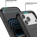 Nvollnoe Compatible with iPhone 17 Pro Max Case with Card Holder Dual Layer Heavy Duty Protective Shockproof Hidden Card Slot Slim Wallet Phone Case for Women&Men 6.9 inch(Black)