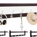 Yoyomax Coat Hooks-4 Packs Coat Rack Wall Mounted w/5 Hooks Metal Wall Coat Hook Rail for Hat Coat, Key, Purses, Robes, Bathroom, Espresso