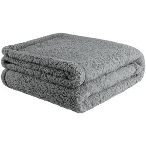 furrybaby Dog Blanket Soft Dog Blankets for Large Dogs Puppy Essentials Washable Sherpa Fleece Cat Blanket Standard 100 for Bed Furniture Couch Sofa (Medium, Grey)