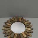 Honiway Boho Wall Decor 12 inch Decorative Mirror with Rustic Wood Sunburst Frame, Perfect for Bedroom, Living Room, Bathroom, Kitchen (Tril Color)