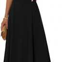 MEROKEETY Women's Formal Halter Maxi Dress 2026 Summer Backless Sleeveless V Neck Ruched Cocktail Wedding Guest Dresses Small