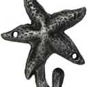 Antique Silver Cast Iron Starfish Hook- Nautical Wall Hook- Starfish Decoration