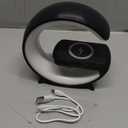 Mini LED Table Lamp with 4-in-1 Wireless Charger, Night Light, Sunrise Alarm Clock, Bluetooth Speaker, Smart Atmosphere Table Lamp for Bedroom, Office, Home Decor (Black)