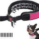 Martingale Collar for Dogs, Reflective No Pull Dog Collar for Large Medium Dogs, Adjustable Anti Pull Dog Collar for Training Walking, Heavy Duty Nylon Slip Collar with Buckle 2 Inch Wide L Hot Pink