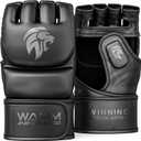 MMA Gloves - for Men & Women - MAXForce EVE Anti-Injury Shock Absorb Boxing Gloves Kickboxing Gloves - Half Finger, Open Palm for Muay Thai, Sparring, Punching Bag (Large/Xlarge, Black)