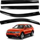 AUXKO Rain Guards for Volkswagen (VW) Tiguan 2024-2018, Window Vent Visors Accessory - Tape-On Rain Guard Window Visor for Volkswagen Tiguan Auto Car, Side Window Wind Deflectors & Visors Smoke Black