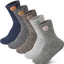 5 Pairs Winter Wool Socks Thick Soft for Women, Vintage Winter Warm Womens Boot Sock Gifts (Calm Color)
