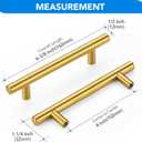 HOME EDIT Brushed Brass Cabinet Handles 4 Inch Hole Spacing, Stainless Steel Drawer Pulls for Cabinets, Kitchen, Bathroom, Dresser 10 Pack