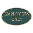 Employees Only Oval WALL Statement Plaque Sign, Business Security Sign, Privacy Plaque, Durable Rust Proof Aluminum