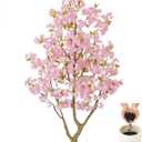 Warmplants Artificial Cherry Blossom Tree 6ft Sakura with White Planter