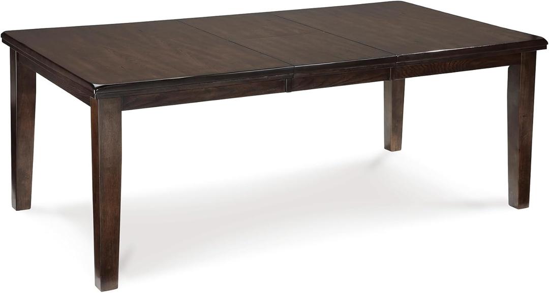 Signature Design by Ashley Haddigan Traditional Rectangular Dining Extension Table, Seats up to 8, Dark Brown