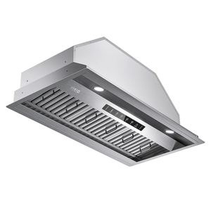 Range Hood Insert/Built-in 36 Inch, Kitchen Hood with 980 CFM, 3-Speed, Ducted/Ductless Convertible Duct, Stainless Steel Kitchen Vent Hood/Gesture/Touch Control, 3 Pcs Baffle Filters with Handlebar