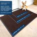 OLANLY Front Door Mat Indoor Outdoor Entrance, Waterproof Heavy Duty Doormat, Fade Resistant, Low Profile, Easy Clean Patio Porch Welcome Floor Mats for Entry, 59x23, Brown