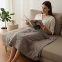 ZonLi Weighted Lap Blanket 3lbs for Meditation, Yoga, Napping, Sleeping and Travel, Cotton Weighted Blanket for Adults, Skin Friendly & Machine Washable, 29x24 inches, Light Gray