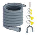 16.4ft Washing Machine Drain Hose, Universal Drain Hose Extension Kit for Washer, Dishwasher, Flexible Discharge Hose for LG/GE/Samsung, Fit up to 1-1/2 Inch Drain Outlets (16.4)