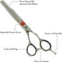 Tokko Katana Classic 6.5" Texturizing Shears Professional Razor Edge 440C Japanese Stainless Steel Hair Thinning Scissors 6.5" Barber Shears With Adjustment Screw and Leather Case