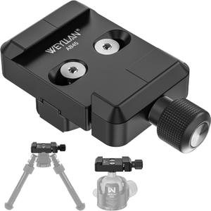 Bipod Arca Mount, ARCA Rail Bipod Adapter Support Atlas NC Bipods and Harris Style, Clamp Compatible Arca Swiss Rails and Quick Release Plates, WEYLLAN AB45 for Tripod Ball Heads