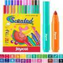JoyCat Scented Washable Markers For kid, 24 Vibrant Colors with Fun Scent-Chunky Nip for Easy Grip, Coloring Markers For Toddlers, Non-Toxic & Safe for Ages 3+,Ideal Gift & Art Activities Supply