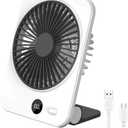 Magnetic Cruise Fan, 6.8" Small Portable Cruise Fan Rechargeable Battery Powered, Magnetically Hangs from Stateroom Ceilings and Walls, 5-Speed Quiet Cooling, Cruise Essentials 2025, White