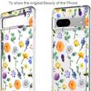 Unov Case for Pixel 7 Case Clear with Design Soft TPU Shock Absorption Slim Embossed Pattern Protective Back Cover for Pixel 7 5G 6.3inch (Flower Garden)