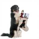 20 Inches Pets Initial Christmas Stocking,Dog Christmas Stocking Personalized with Dog Bone Hanging Wooden Ornament,Xmas Gifts for Pets(Letter I)