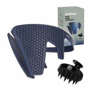 Men's Side Hair Flattener with Scalp Massager - Patented 3-Minute Down Perm Presser with Color-Changing Heat Indicator Technology and Ventilated Design for Fast/Easy Grooming