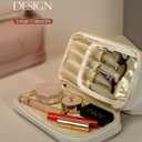 Vogewood Makeup Bag For Teens 16-18, Personalized Makeup Bag with Handle, Initial Double Layer Cosmetic Bag with Makeup Brush Organizer, Cute Cosmetic Pouch for Women, Gifts for Friends Female Mom
