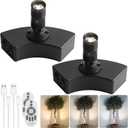 Zoomable Spot Lights Indoor, Wireless Rechargeable Spotlight, Uplighting Indoor with Remote Control, Battery Operated Spotlight for Accent Lighting Tree Pictures Display (2Pack)