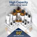 YASONIC Corner Adhesive Shower Caddy, with Soap Holder and 12 Hooks, Rustproof Stainless Steel Bathroom Organizer, No Drilling Wall Mounted Rack, White, 3-Pack