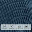 Softalker Throw Pillow Covers 18x18 Inch, Set of 4, Corduroy Soft Striped Farmhouse Boho Pillow Cover, Modern Decorative Cushion Pillow Case for Couch Sofa Bedroom Living Room, Grey/Blue