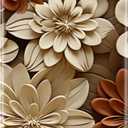 for iPhone 15 Case - Wireless Charging Compatible - Dual-Layer Hard Shell + Silicone Cover - Shockproof Protective Phone Case with Stylish Designs for Women - Red Beige Flower