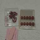 Glamnetic Press On Nails - Fall Mauve | Opaque Muted Blush Mauve Short Oval False Nails, Reusable Stick On Fake Nails with Glue | Salon Quality | 15 Sizes - 30 Nail Kit