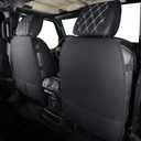 Aierxuan Jeep Wrangler JK JL 4-Door Seat Covers Full Set Custom Fit 2007-2026 Unlimited X Rubicon 392 Sahara Willys Sport High Altitude 4X4 Truck Pickup Waterproof Faux Leather (Full Set/Black-W)